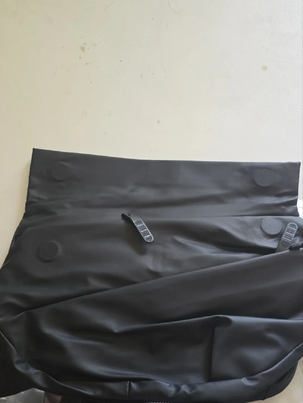 Black Roll-Top Messenger Bag - Unbranded
